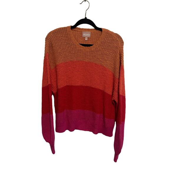 Show me you Mumu  Pismo Sweater Sunrise Stripe Knit size Small - Picture 1 of 6